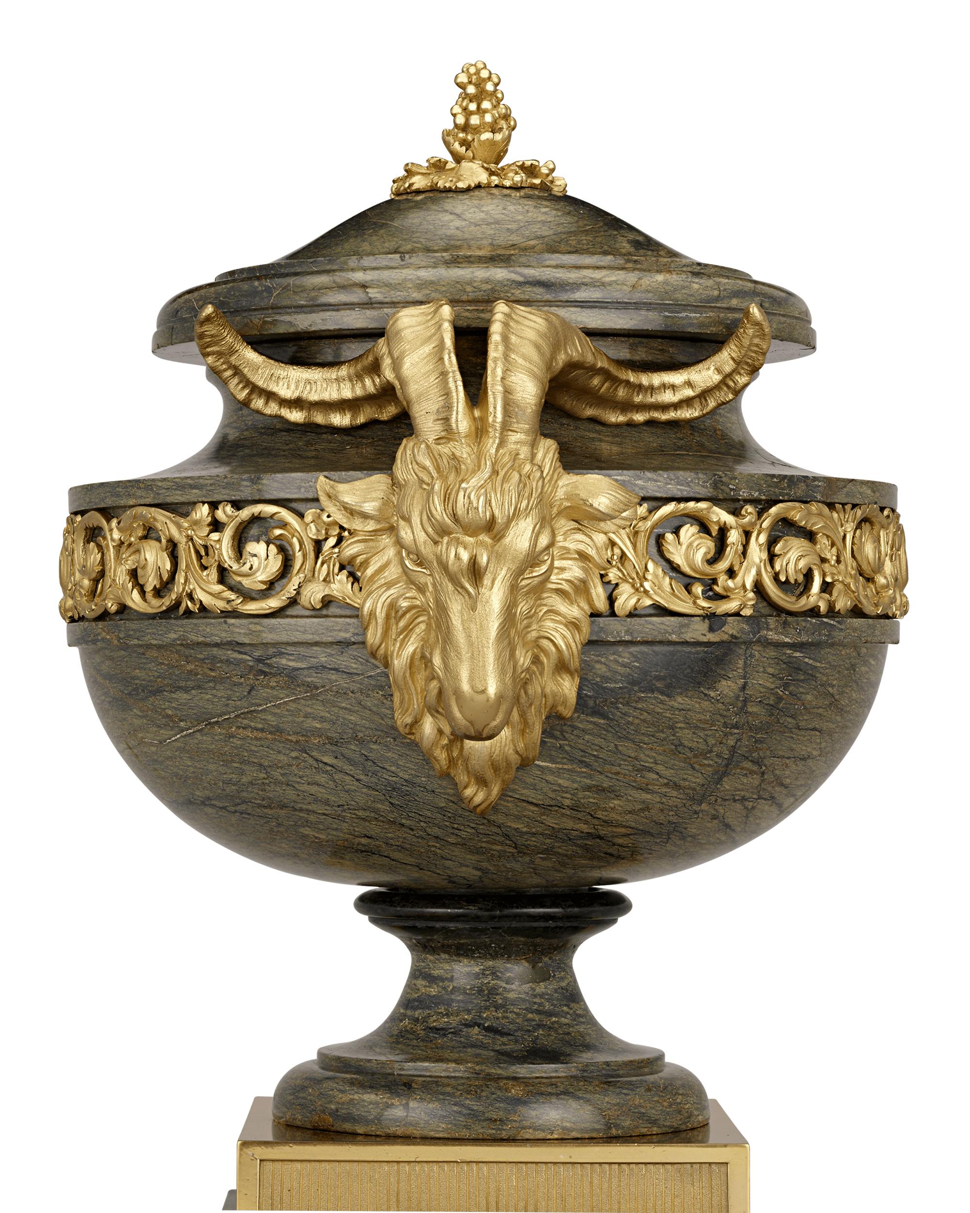 19th-Century Gilt Bronze & Egitto Serpentino Urn After Pierre Gouthière