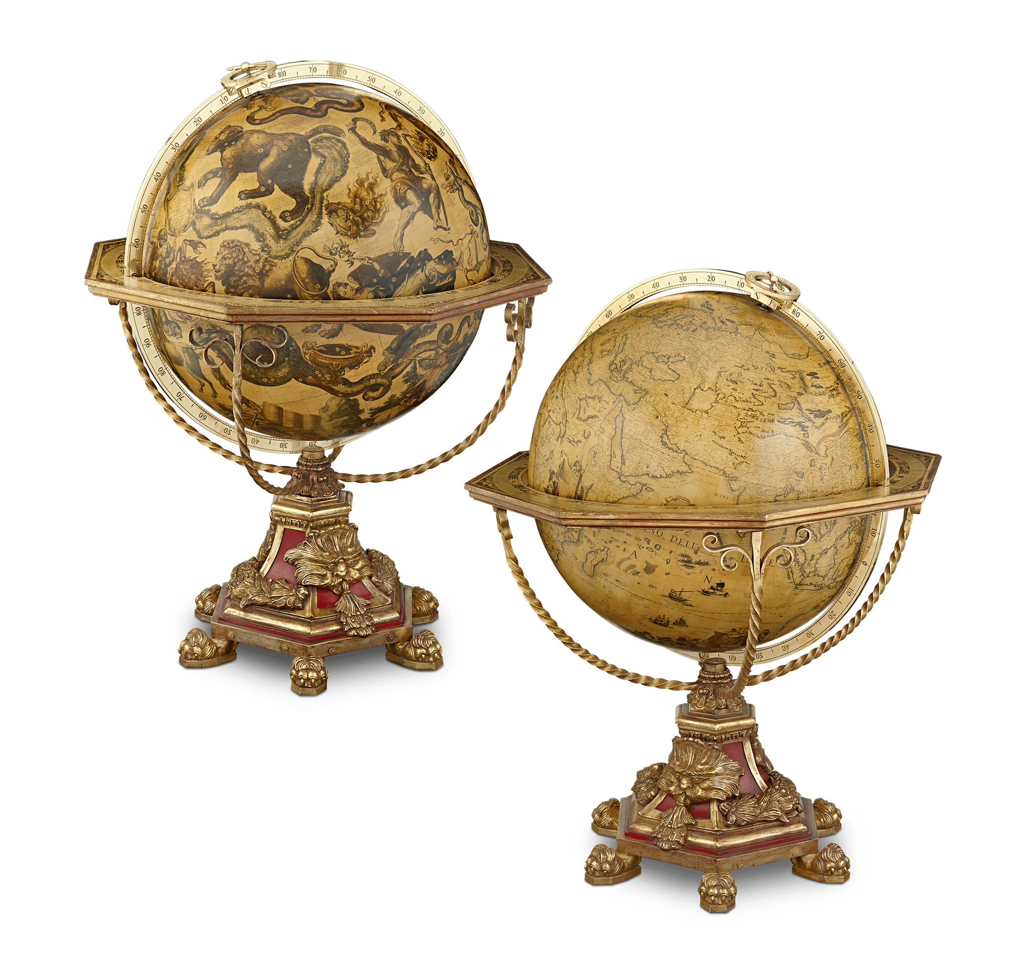Pair of 32" Terrestrial and Celestial Globes