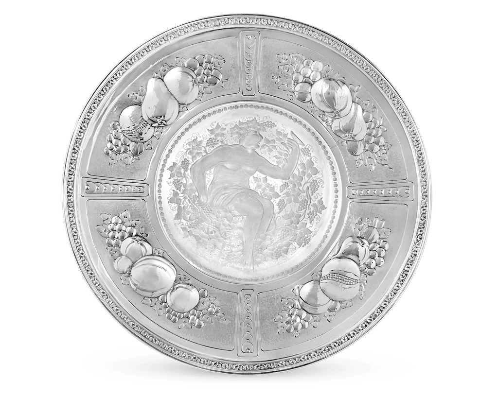 Intaglio Tray with Bacchus and Sterling Silver Trim by Sinclaire & Co.