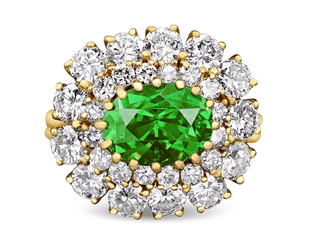 Julius Cohen Demantoid Garnet Ring, 4.02 Carats