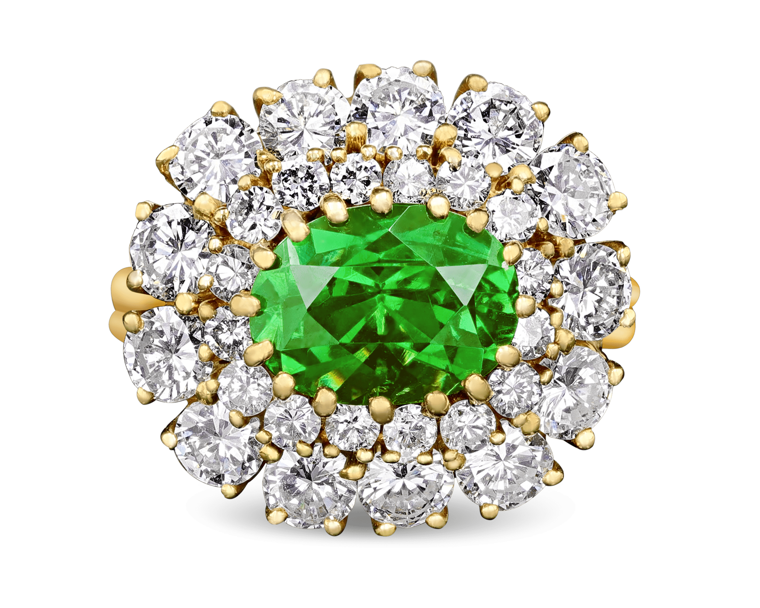 Julius Cohen Demantoid Garnet Ring, 4.02 Carats