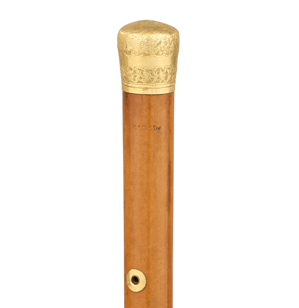 Gilt Knob Wooden Cane