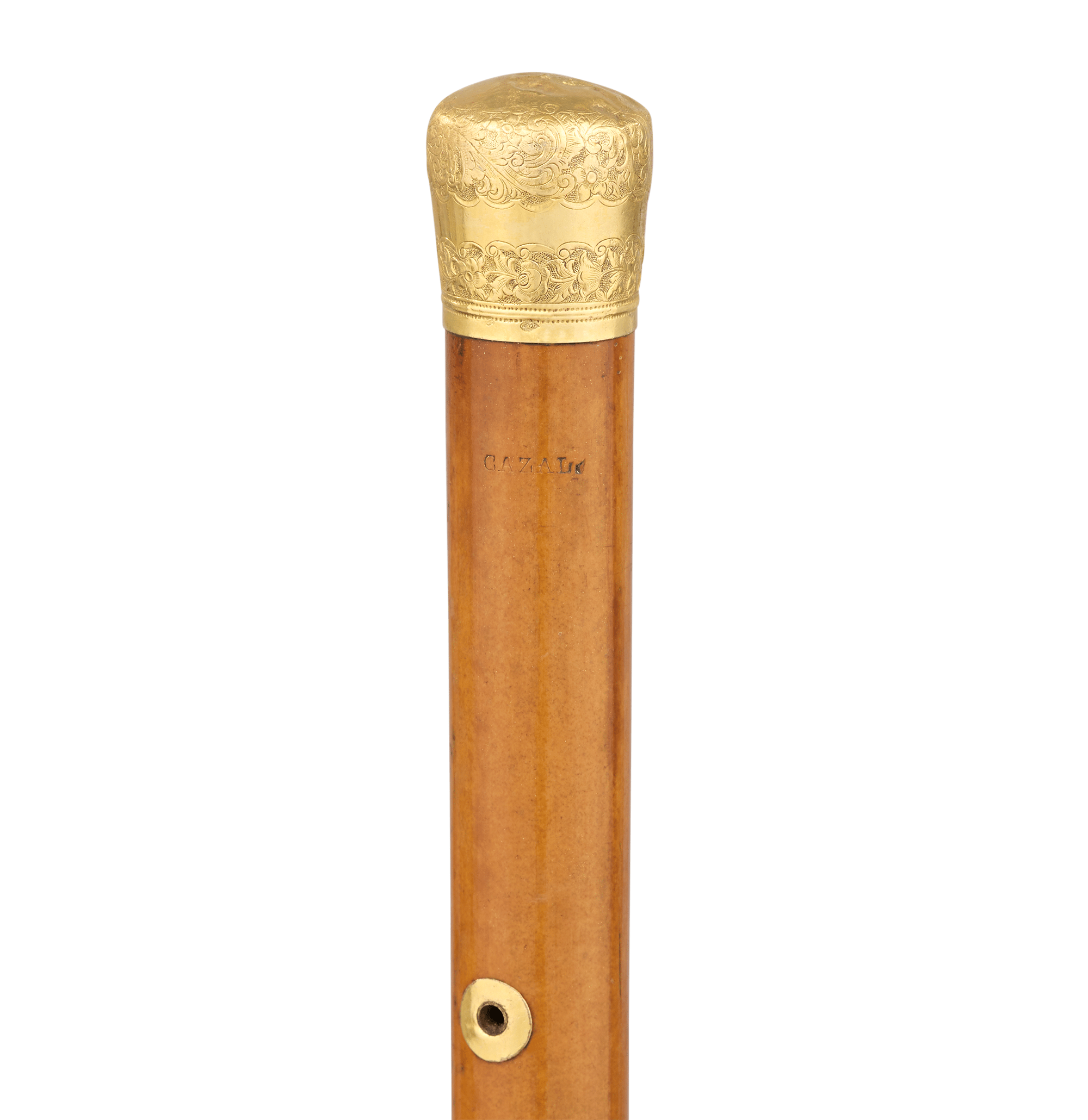 Gilt Knob Wooden Cane