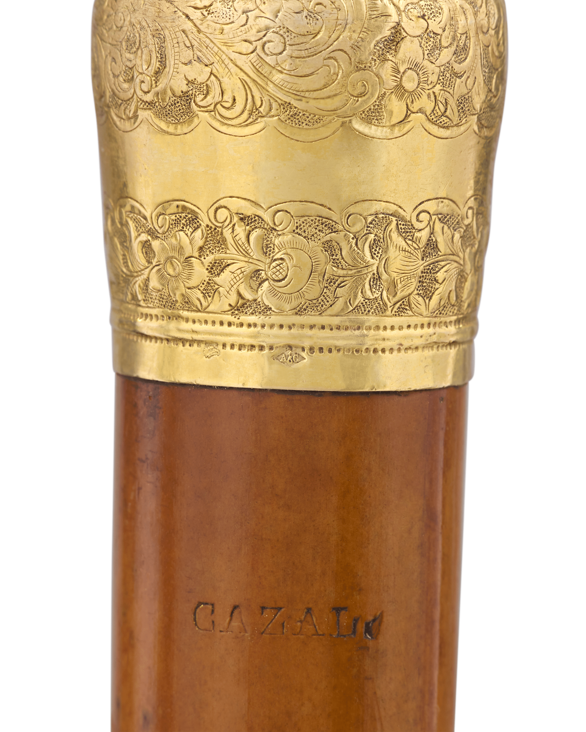 Gilt Knob Wooden Cane