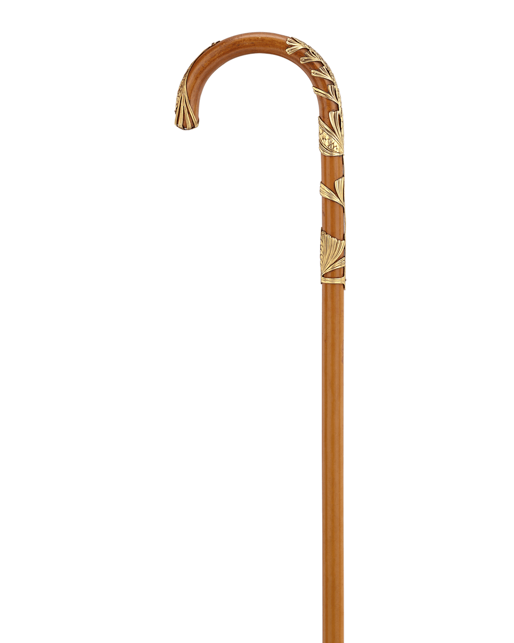 Art Nouveau Gold-Gilt Crook Handle Cane