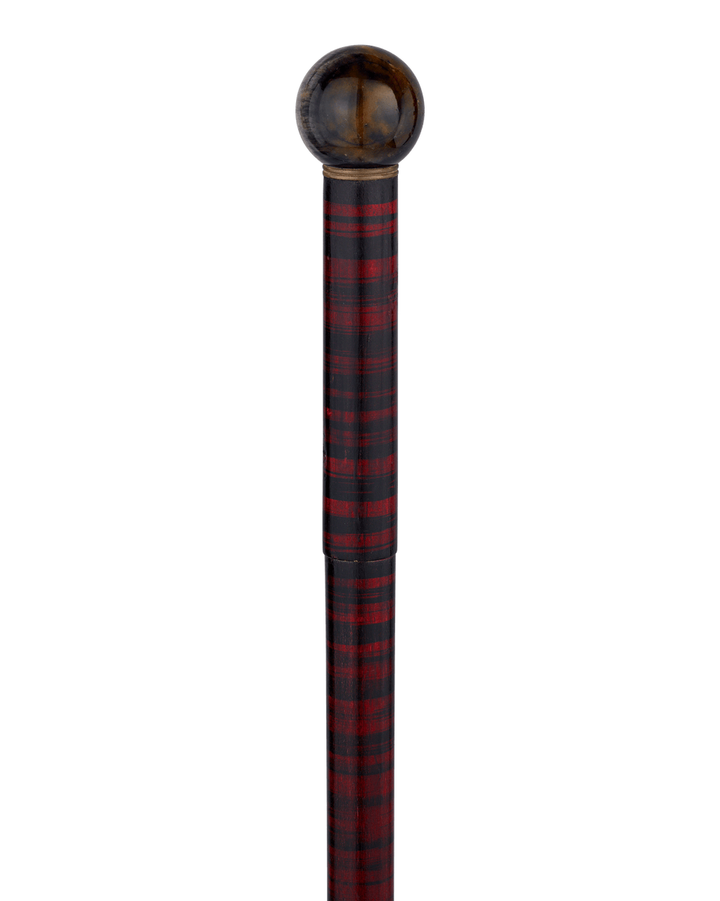Ebonized Wood and Hardstone Toulouse-Lautrec Gadget Cane