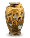 Satsuma Vase with Buddhist Monks and Dragons