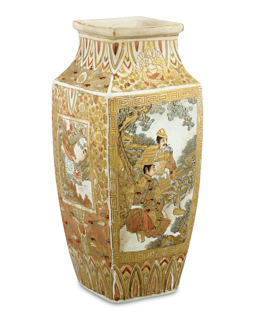Square Form Satsuma Vase