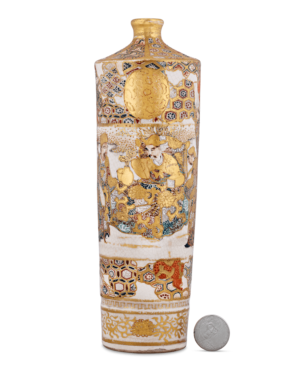 Tall, Cylindrical Satsuma Vase