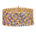 Multicolor Sapphire Mesh Bracelet, 65.53 Carats