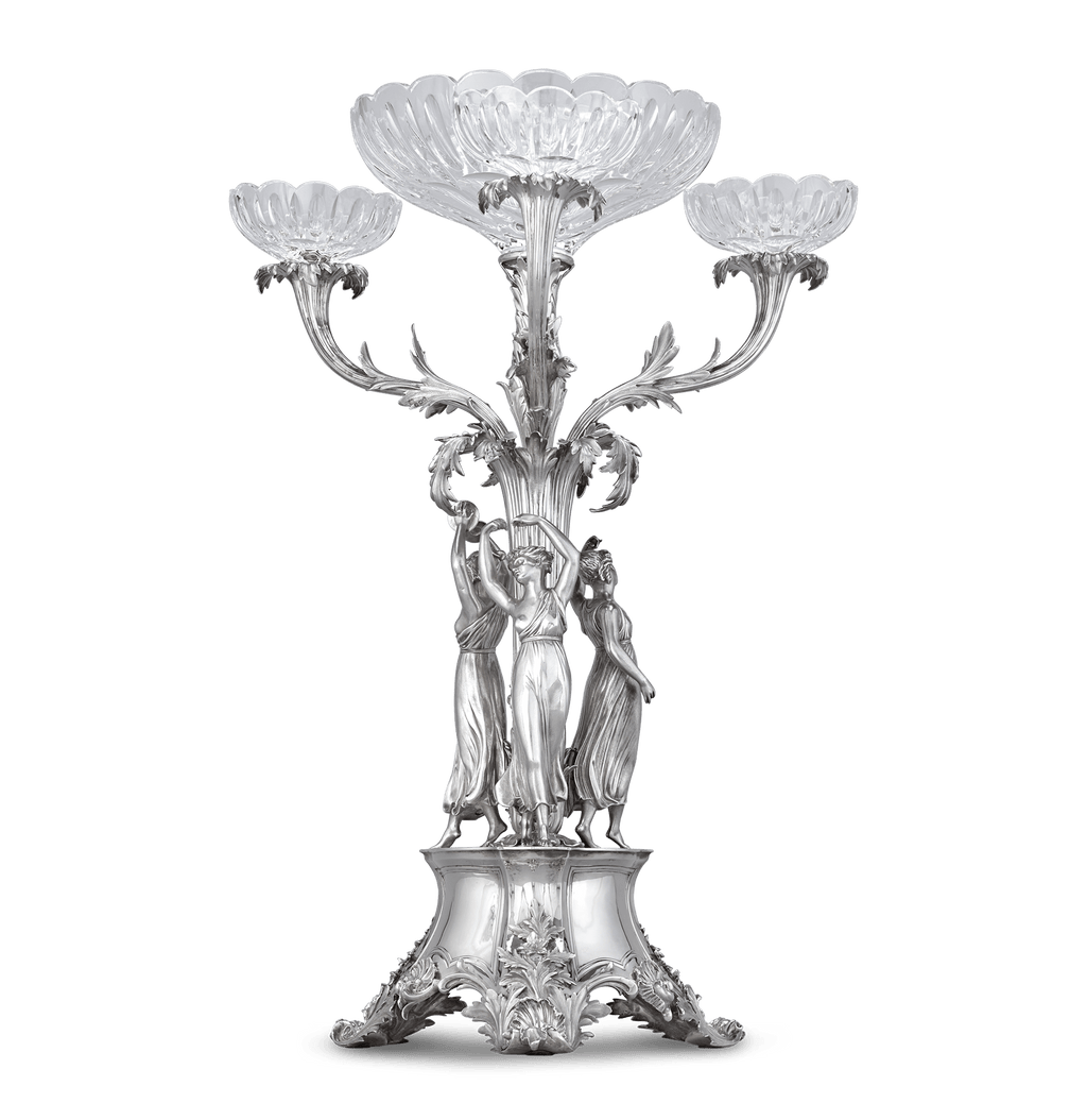 Victorian Three Graces Silver Epergne by Barnard & Sons