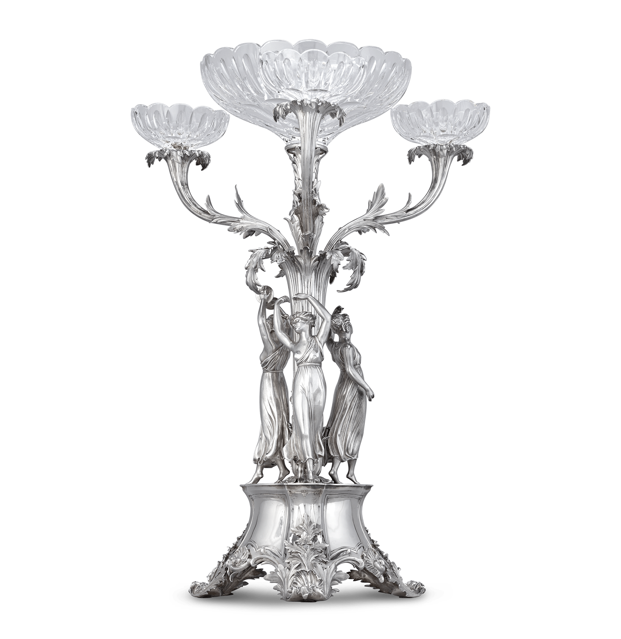 Victorian Three Graces Silver Epergne by Barnard & Sons