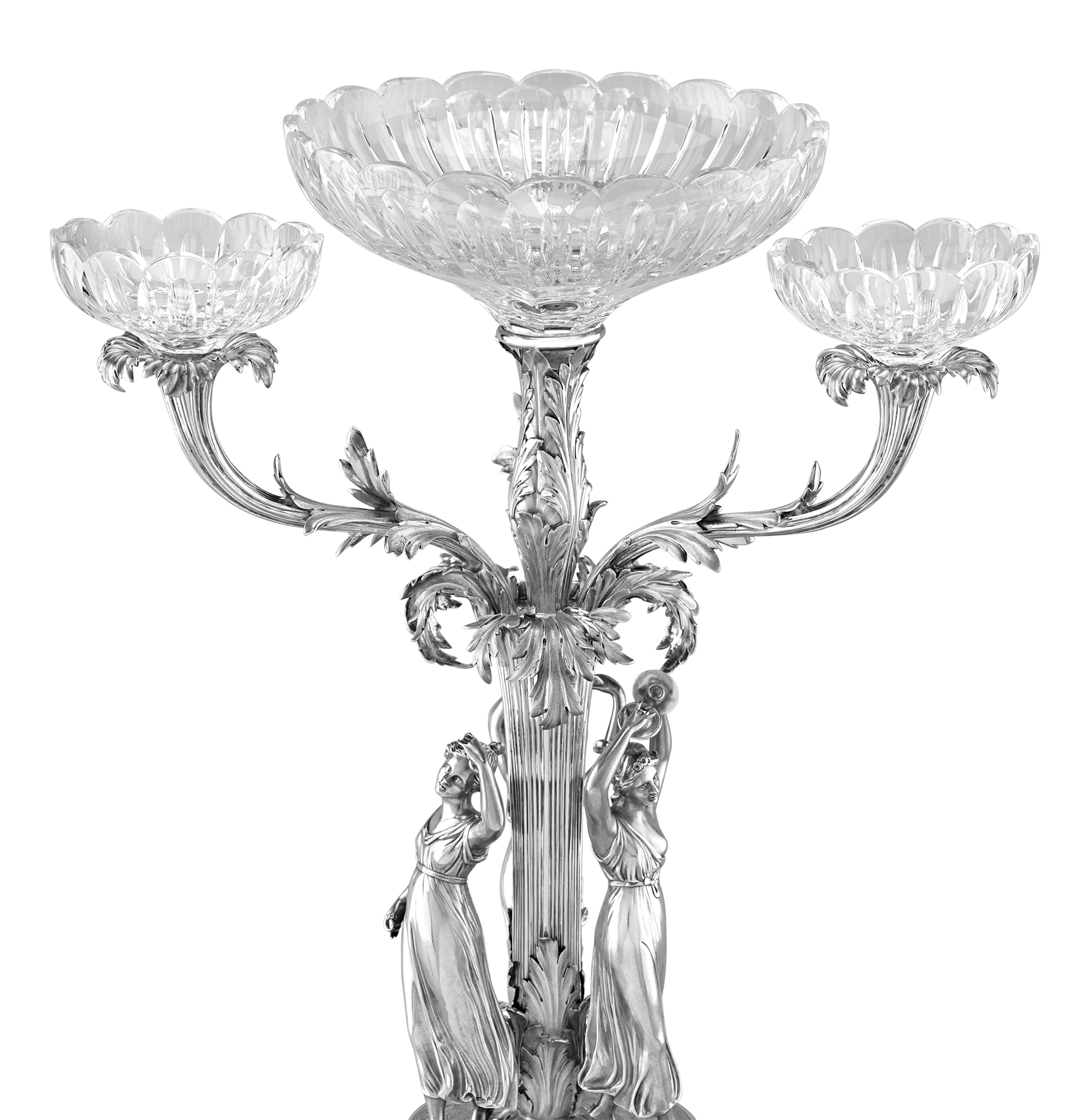 Victorian Three Graces Silver Epergne by Barnard & Sons