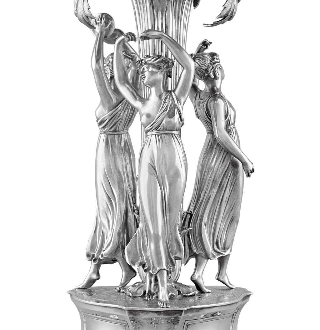 Victorian Three Graces Silver Epergne by Barnard & Sons