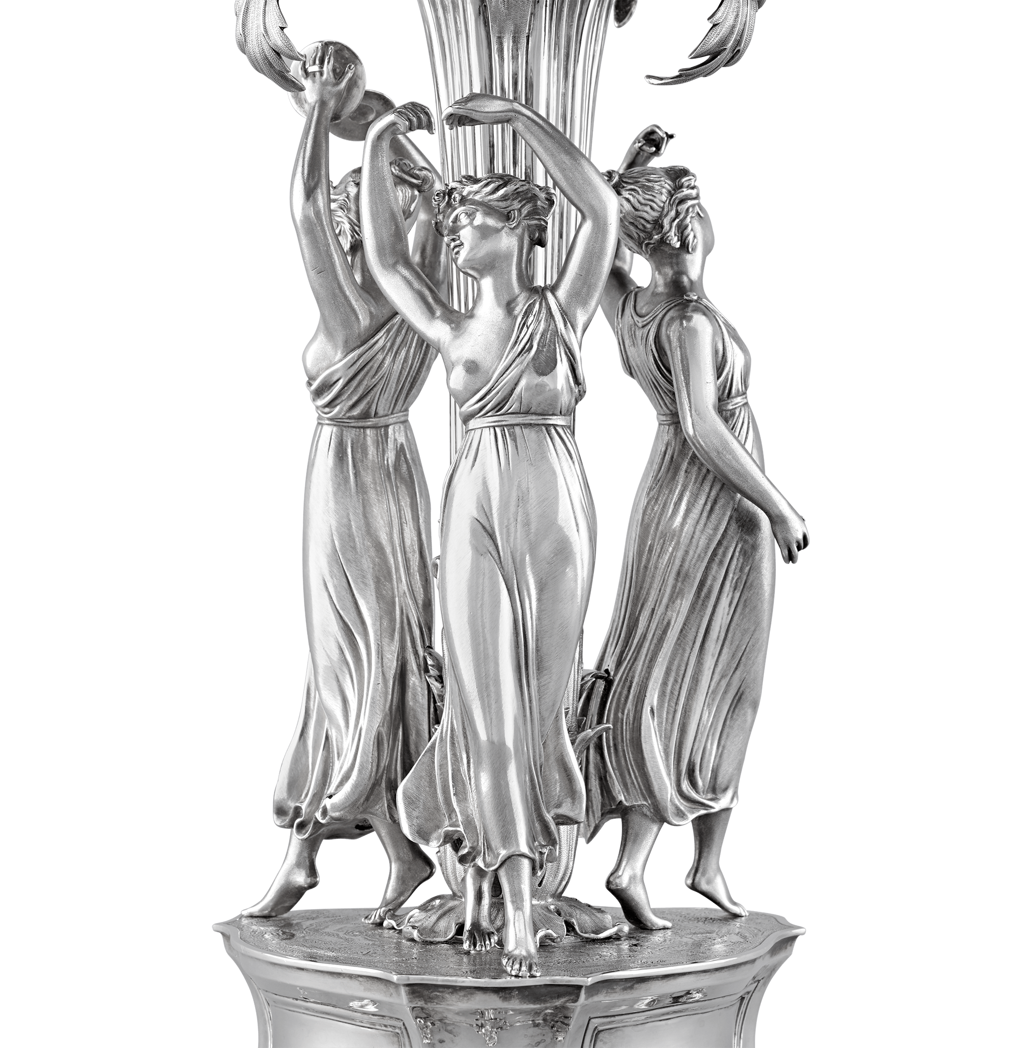 Victorian Three Graces Silver Epergne by Barnard & Sons