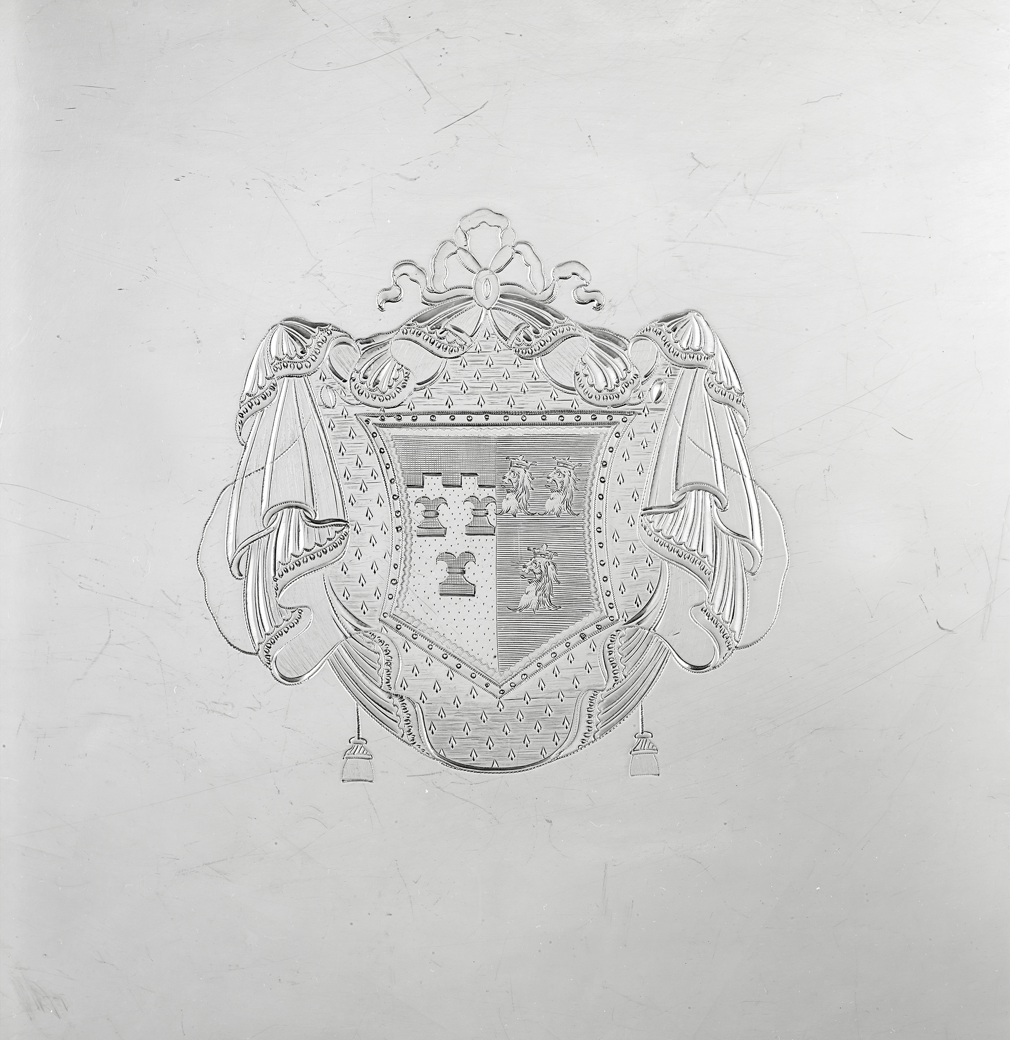 Georgian Silver  Octagonal Tray by Thomas Hannam and John Crouch