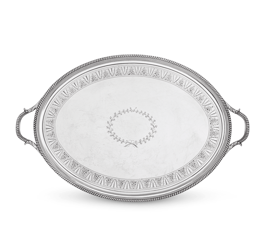 Georgian Silver Tray by Thomas Hannam and John Crouch II