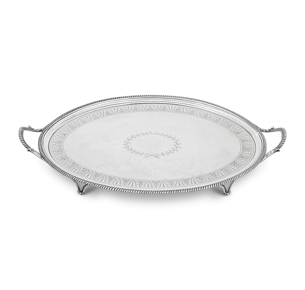 Georgian Silver Tray by Thomas Hannam and John Crouch II