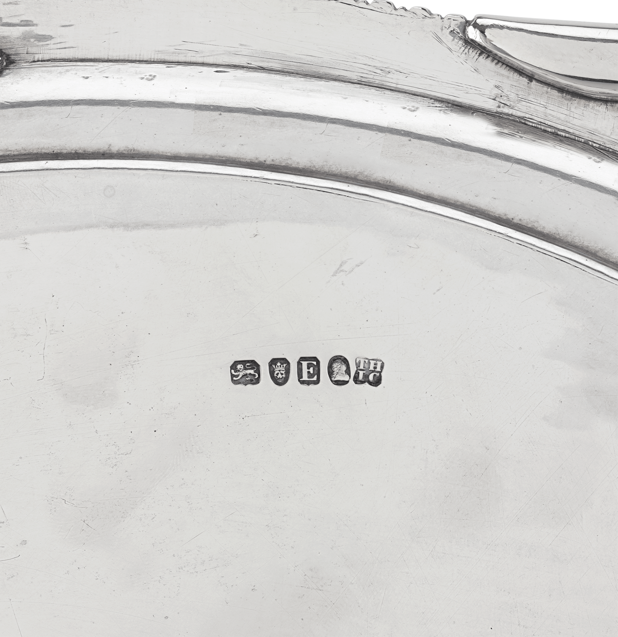Georgian Silver Tray by Thomas Hannam and John Crouch II