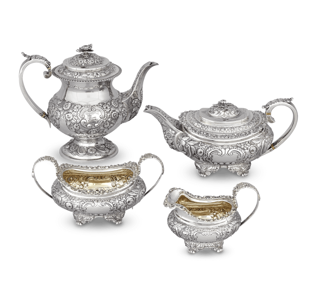 Georgian Four-Piece Silver Coffee and Tea Service