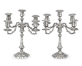 Pair of Victorian Silver Candelabra by Deykin & Harrison
