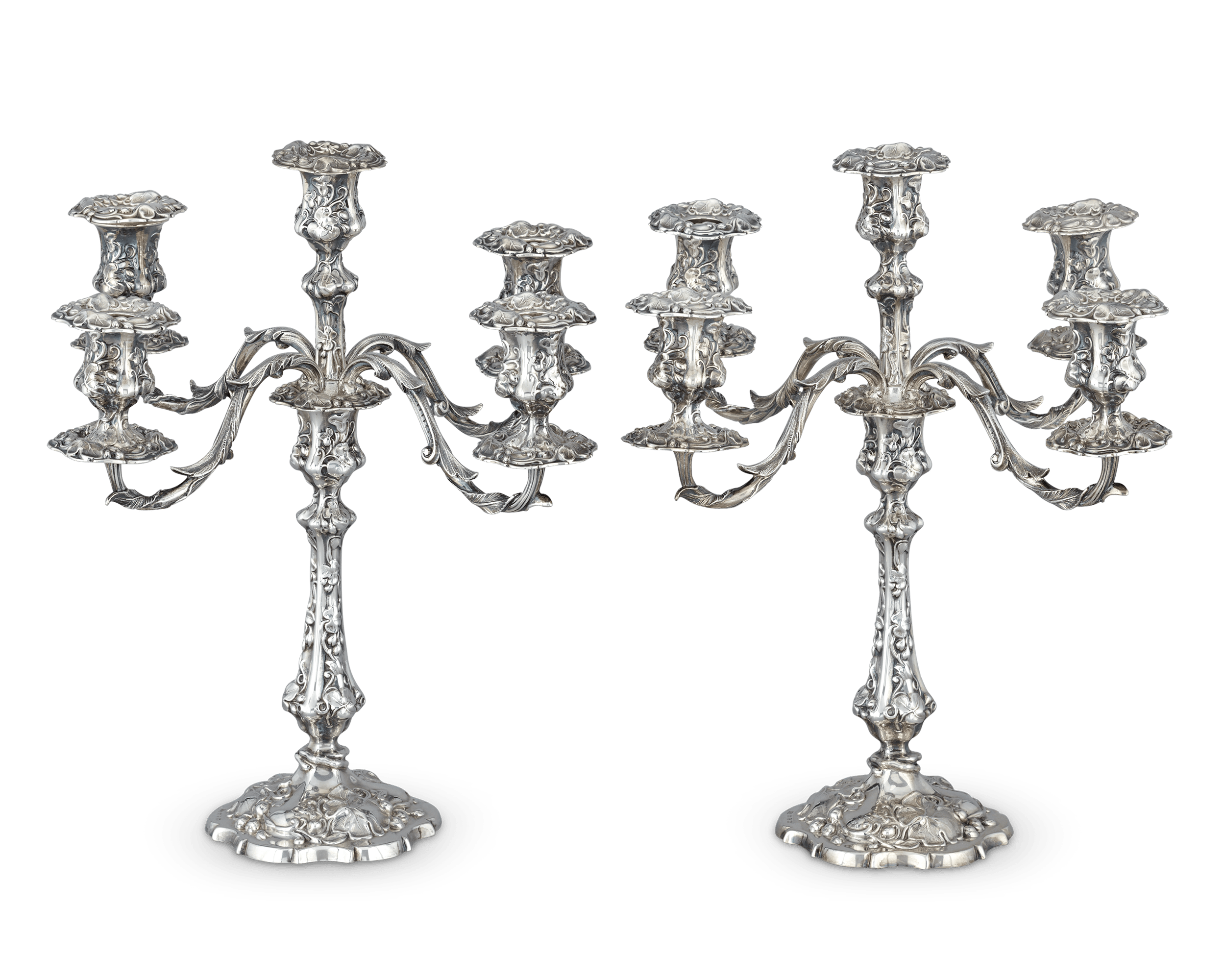 Pair of Victorian Silver Candelabra by Deykin & Harrison