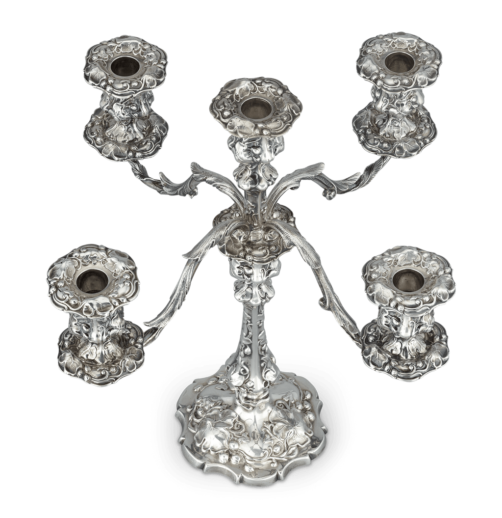 Pair of Victorian Silver Candelabra by Deykin & Harrison