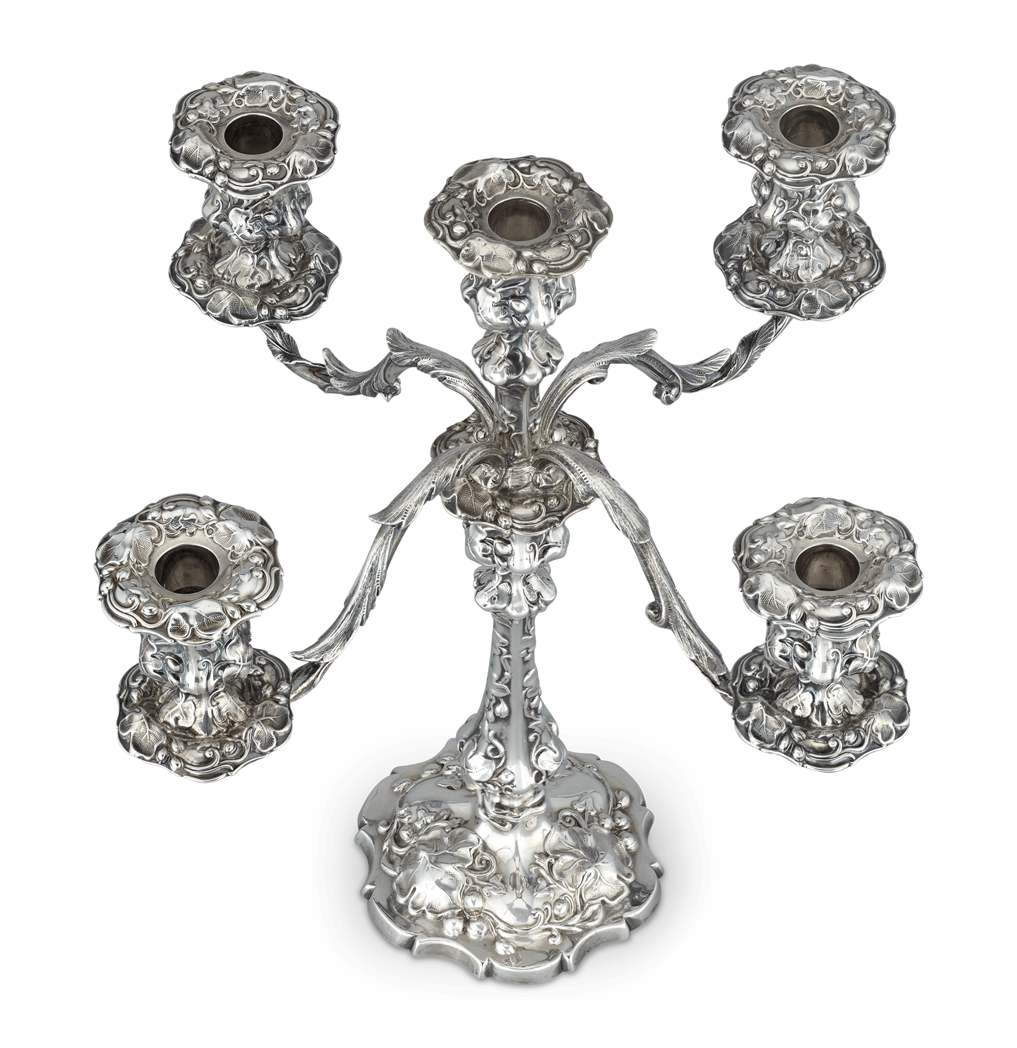 Pair of Victorian Silver Candelabra by Deykin & Harrison
