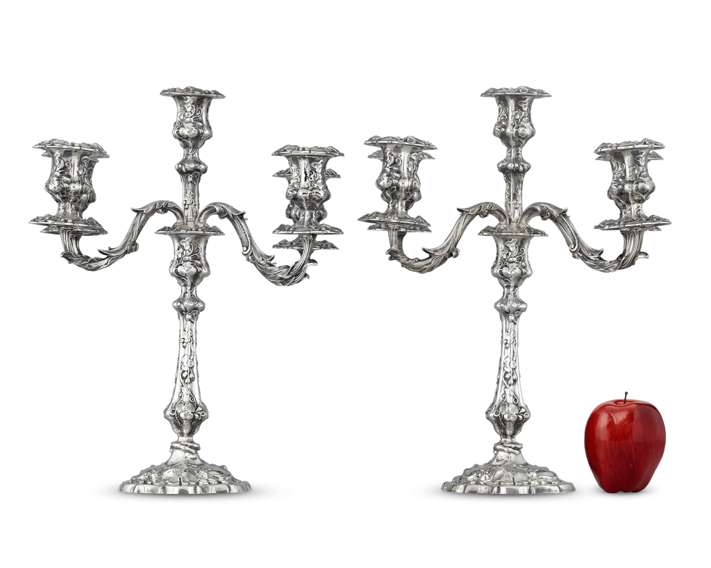 Pair of Victorian Silver Candelabra by Deykin & Harrison
