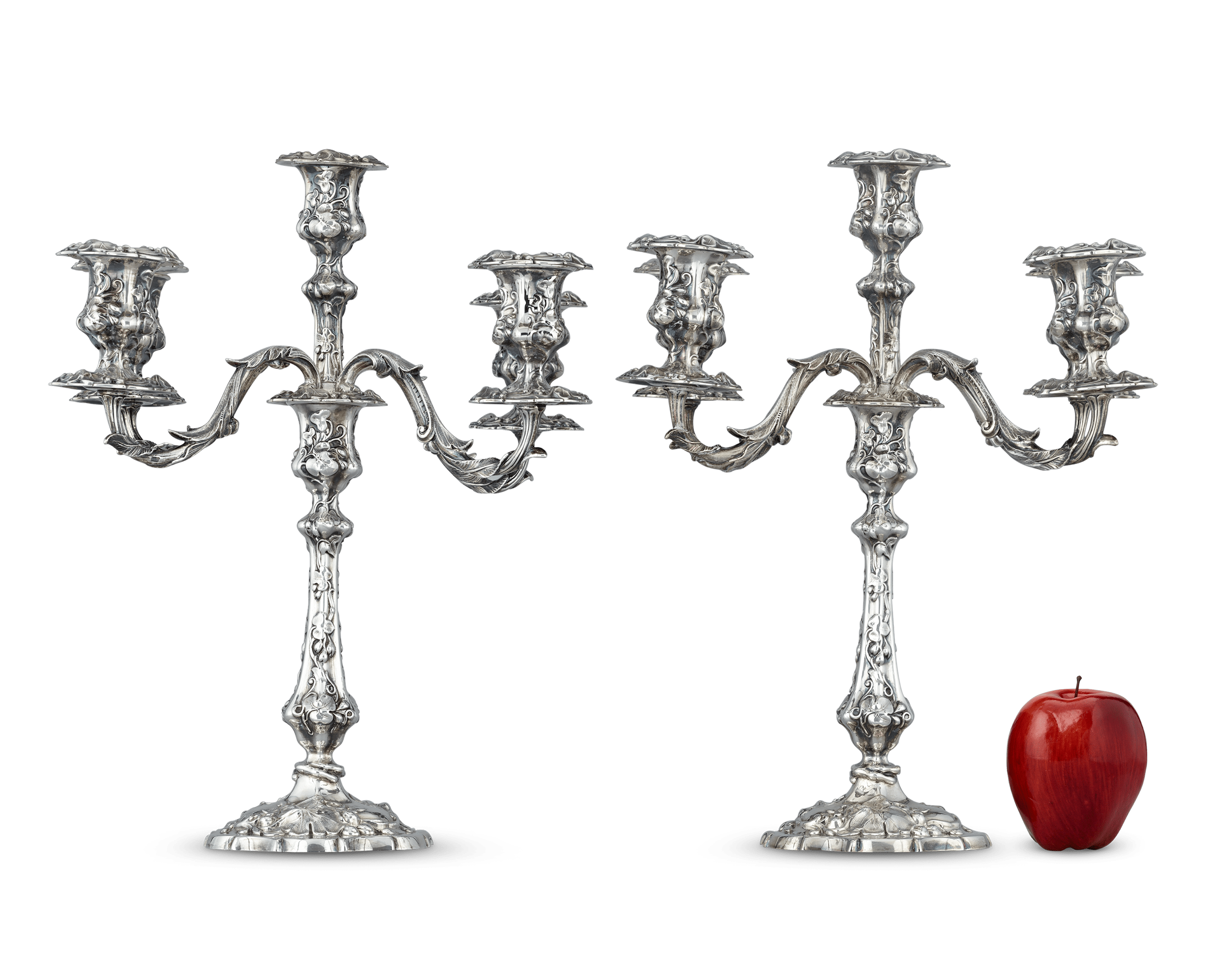 Pair of Victorian Silver Candelabra by Deykin & Harrison