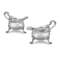 Pair of George II Silver Sauceboats by John Kircup