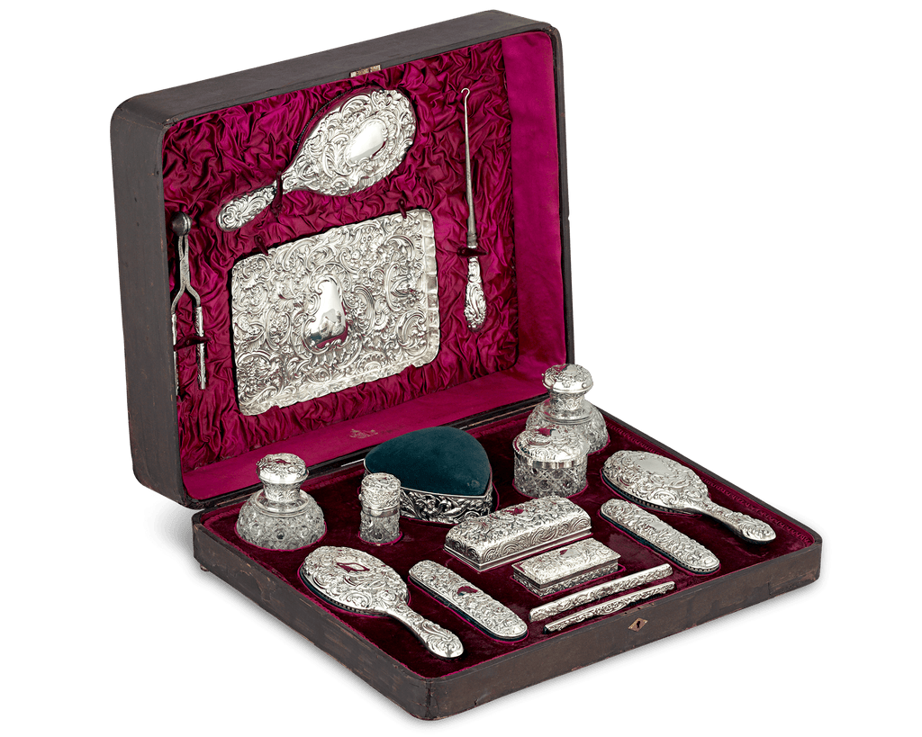 Victorian Dressing Table Set by William Comyns