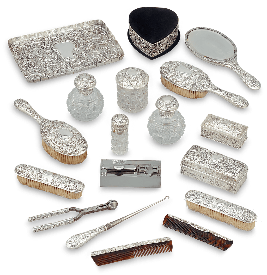 Victorian Dressing Table Set by William Comyns