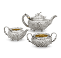 Georgian Silver Three-Piece Tea Set by John Bridge