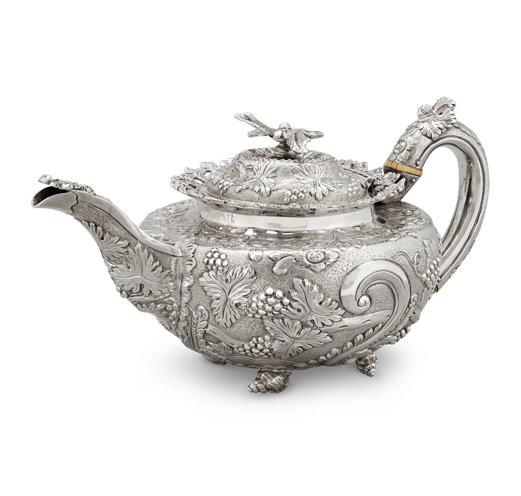 Georgian Silver Three-Piece Tea Set by John Bridge