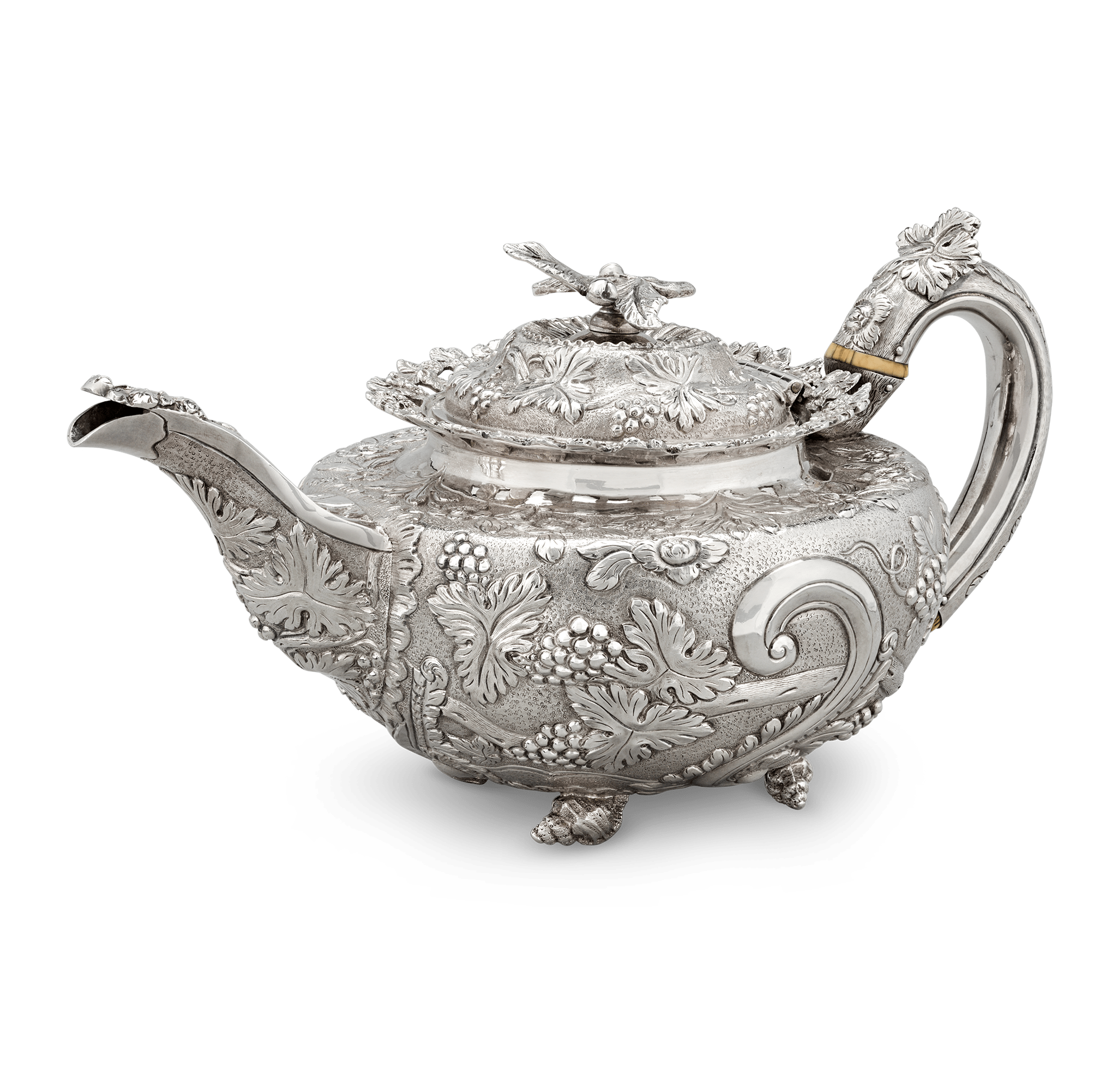 Georgian Silver Three-Piece Tea Set by John Bridge
