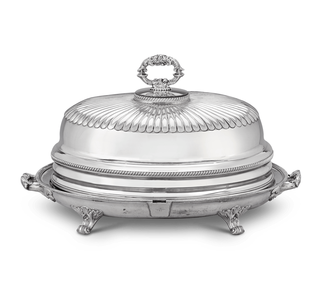 Silverplated Turkey Dish with Cover by James Dixon & Sons