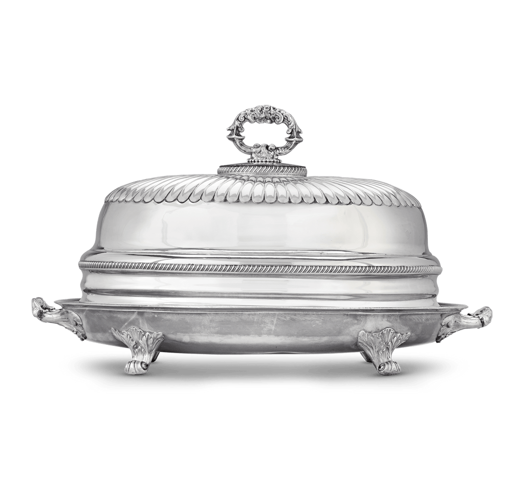 Silverplated Turkey Dish with Cover by James Dixon & Sons