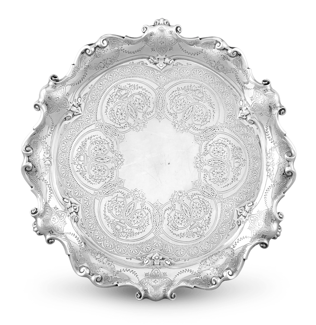 Victorian Silver Salver by Walter & John Barnard