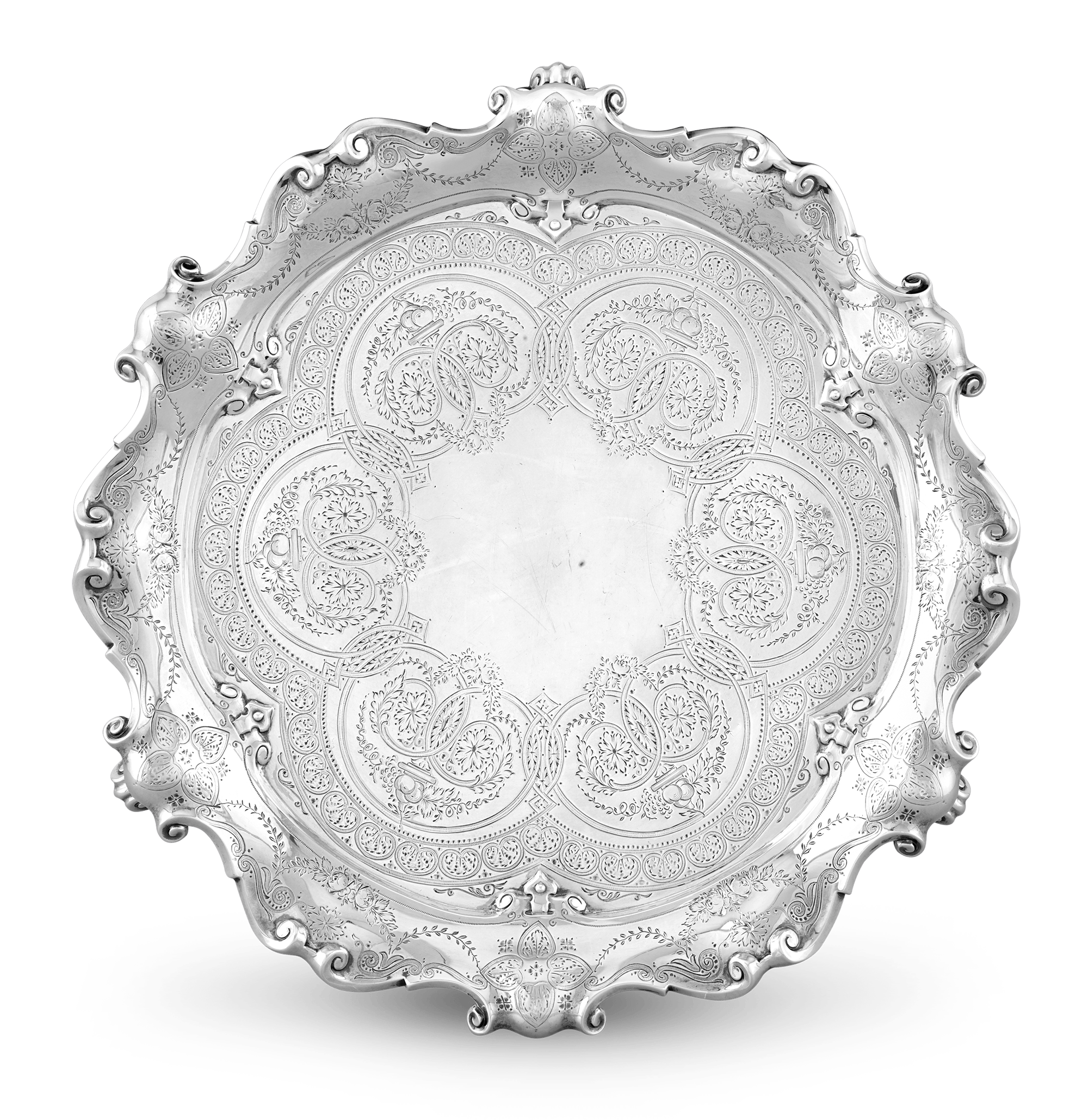 Victorian Silver Salver by Walter & John Barnard