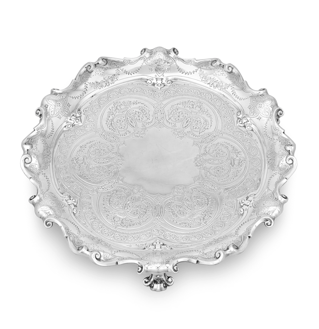 Victorian Silver Salver by Walter & John Barnard