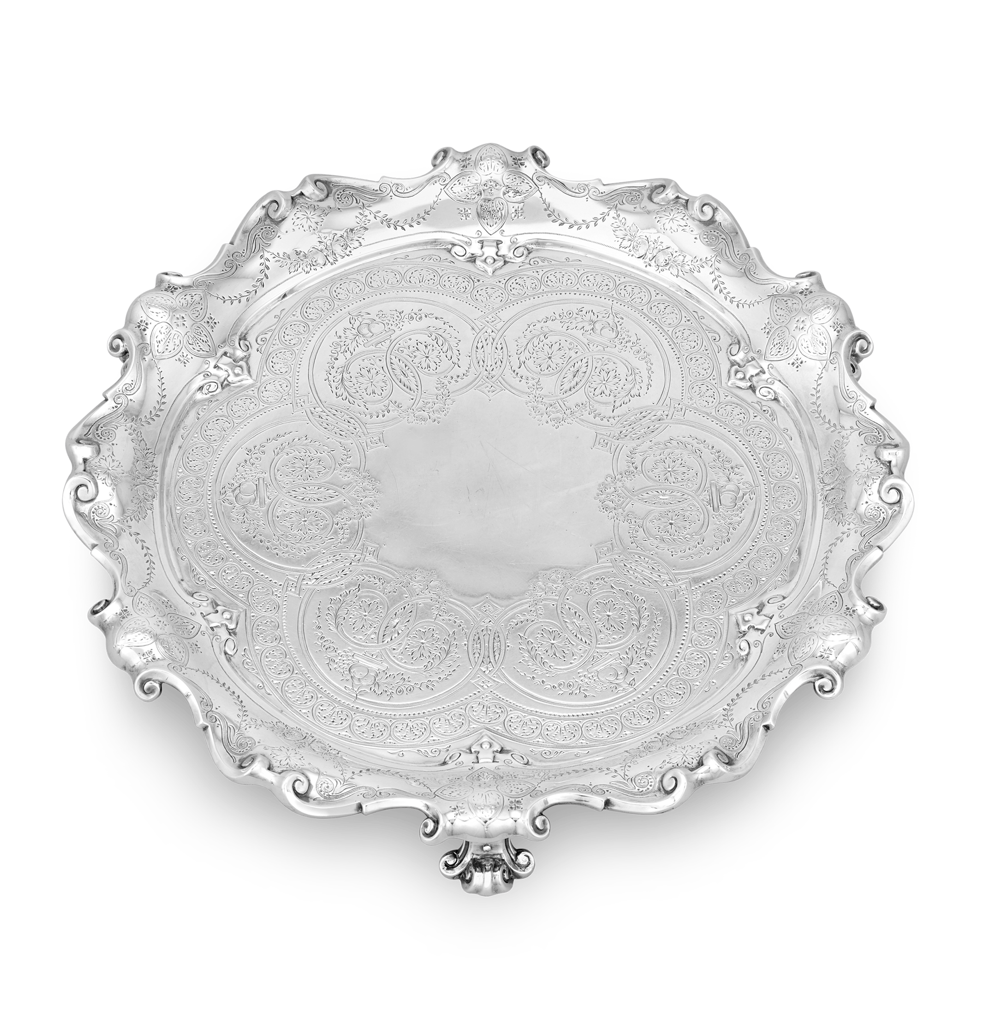 Victorian Silver Salver by Walter & John Barnard