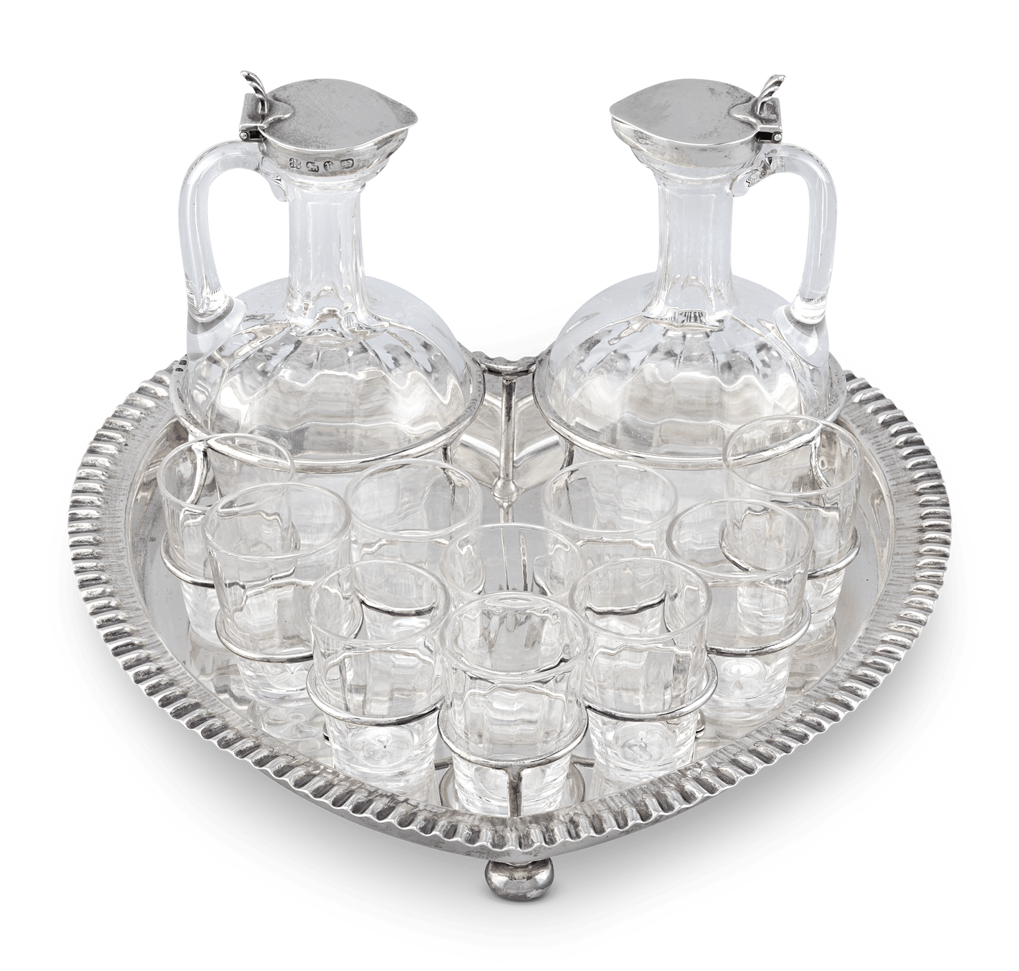 Victorian Silver Liqueur Set by Heath and Middleton