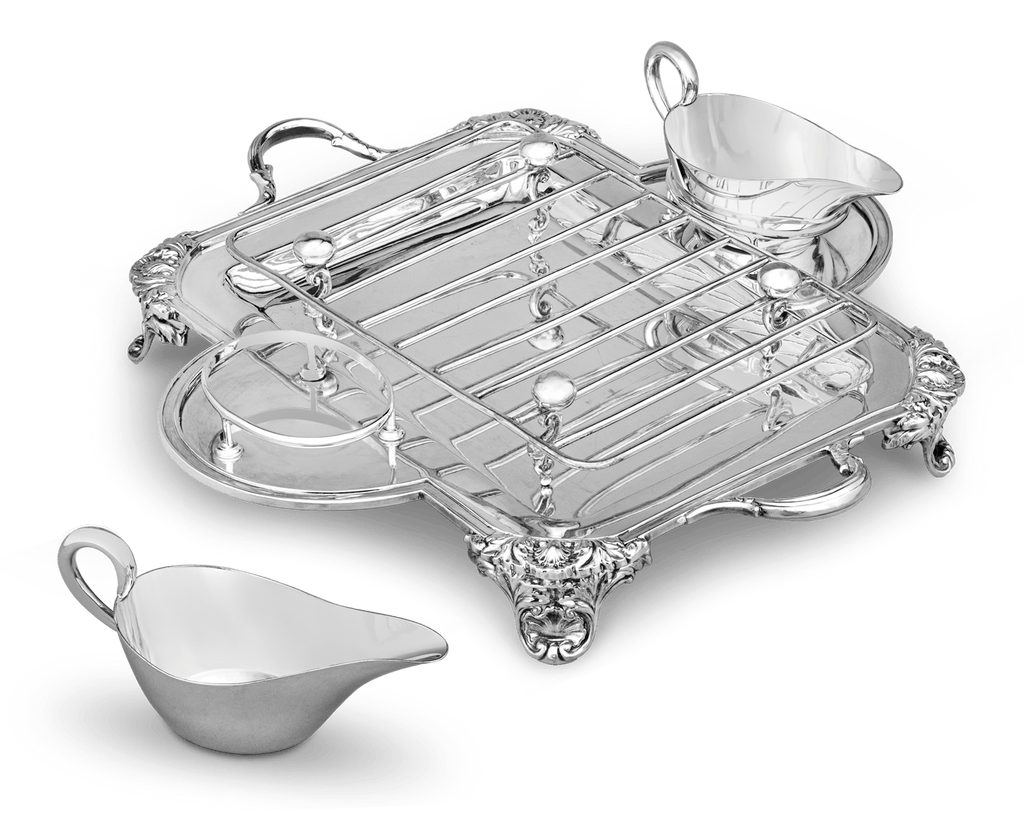 Edwardian Silverplate Asparagus Set by Walker & Hall