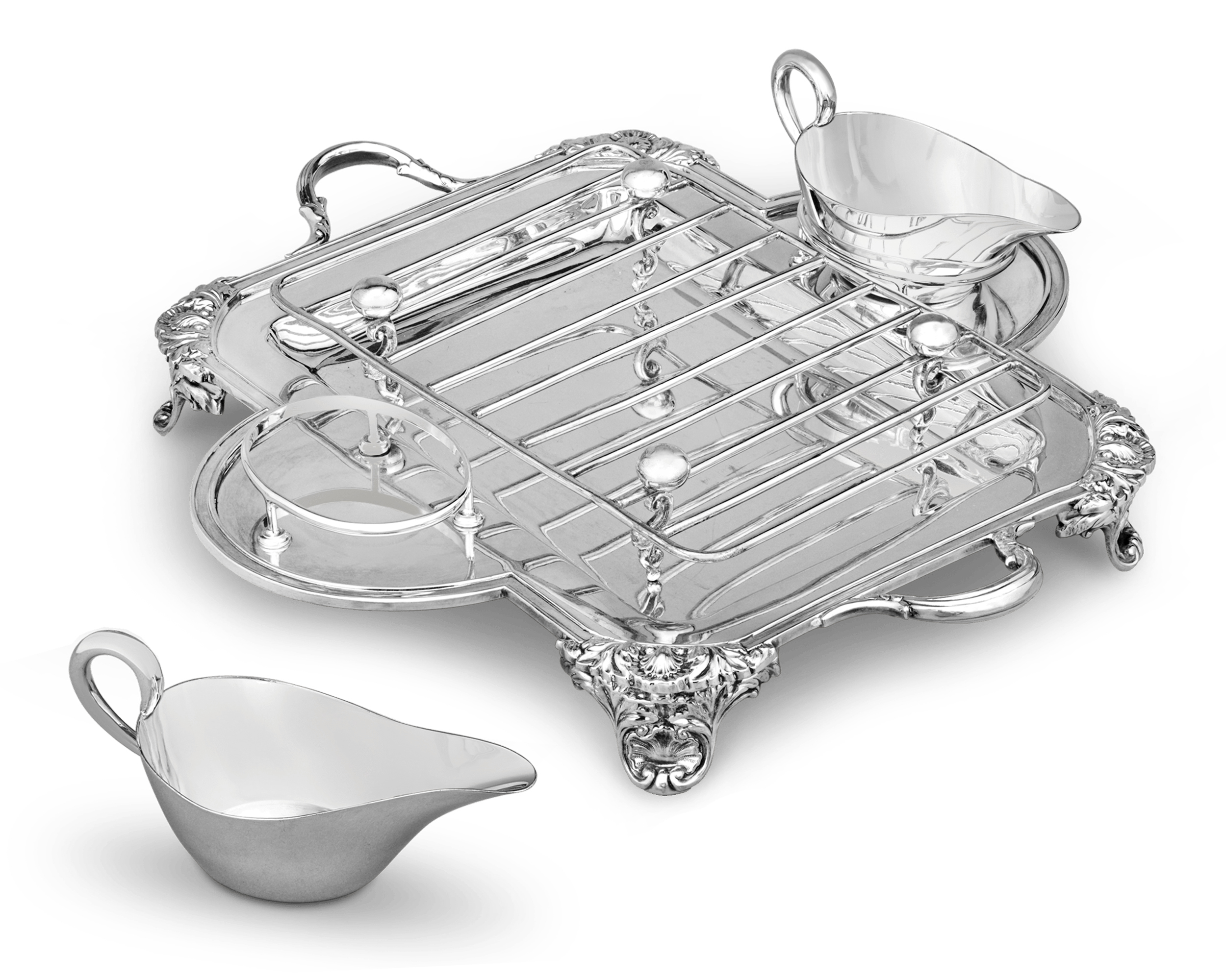 Edwardian Silverplate Asparagus Set by Walker & Hall