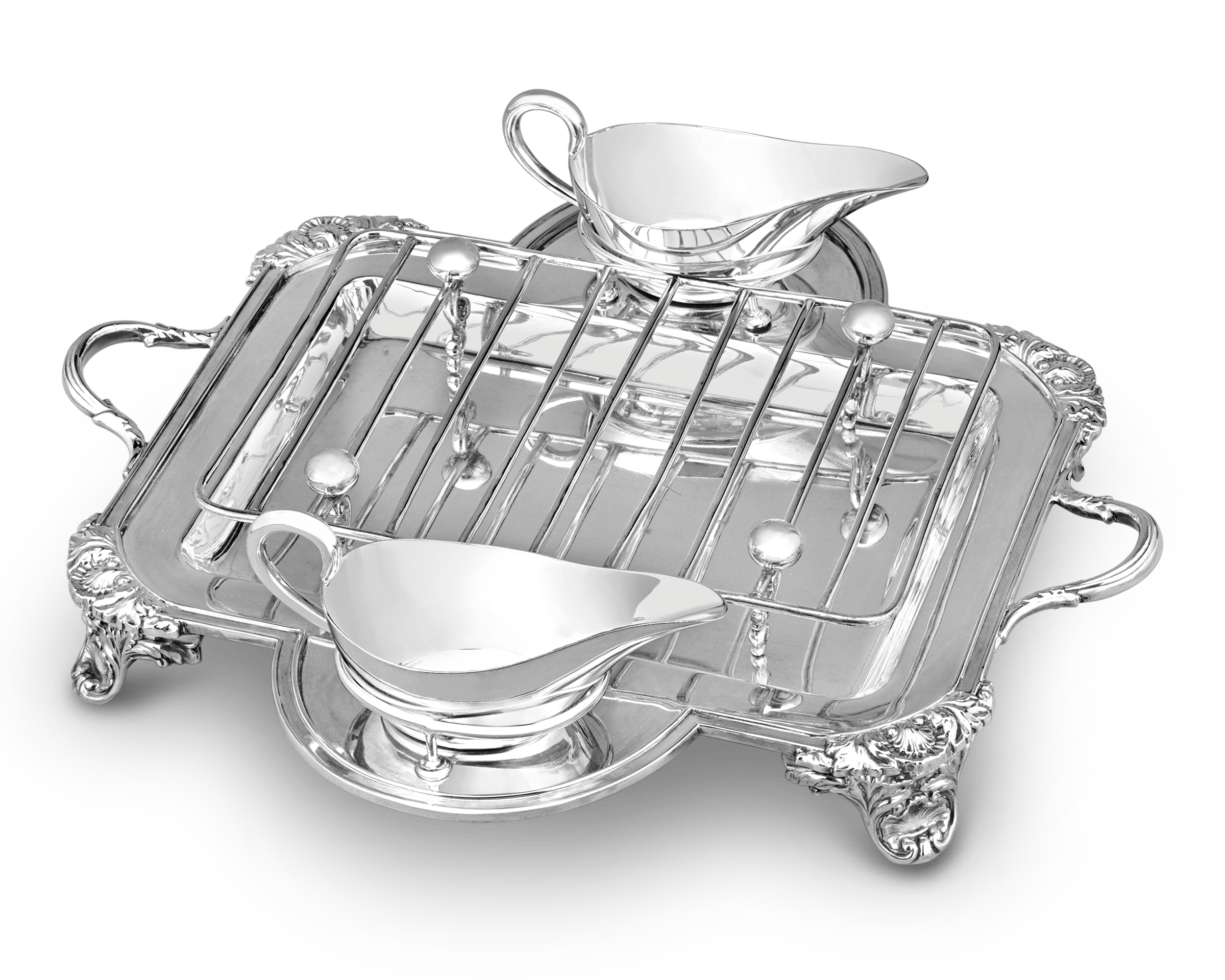 Edwardian Silverplate Asparagus Set by Walker & Hall