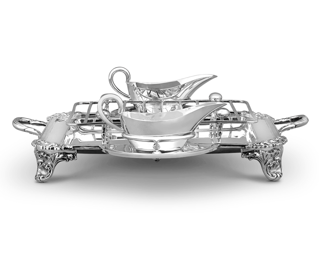 Edwardian Silverplate Asparagus Set by Walker & Hall