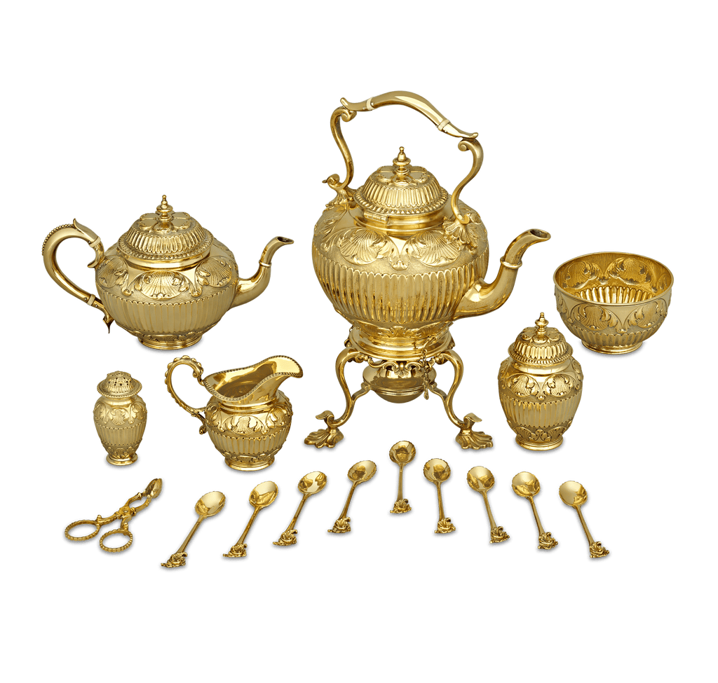 Victorian Silver Gilt Tea Set by Edward Barnard & Sons
