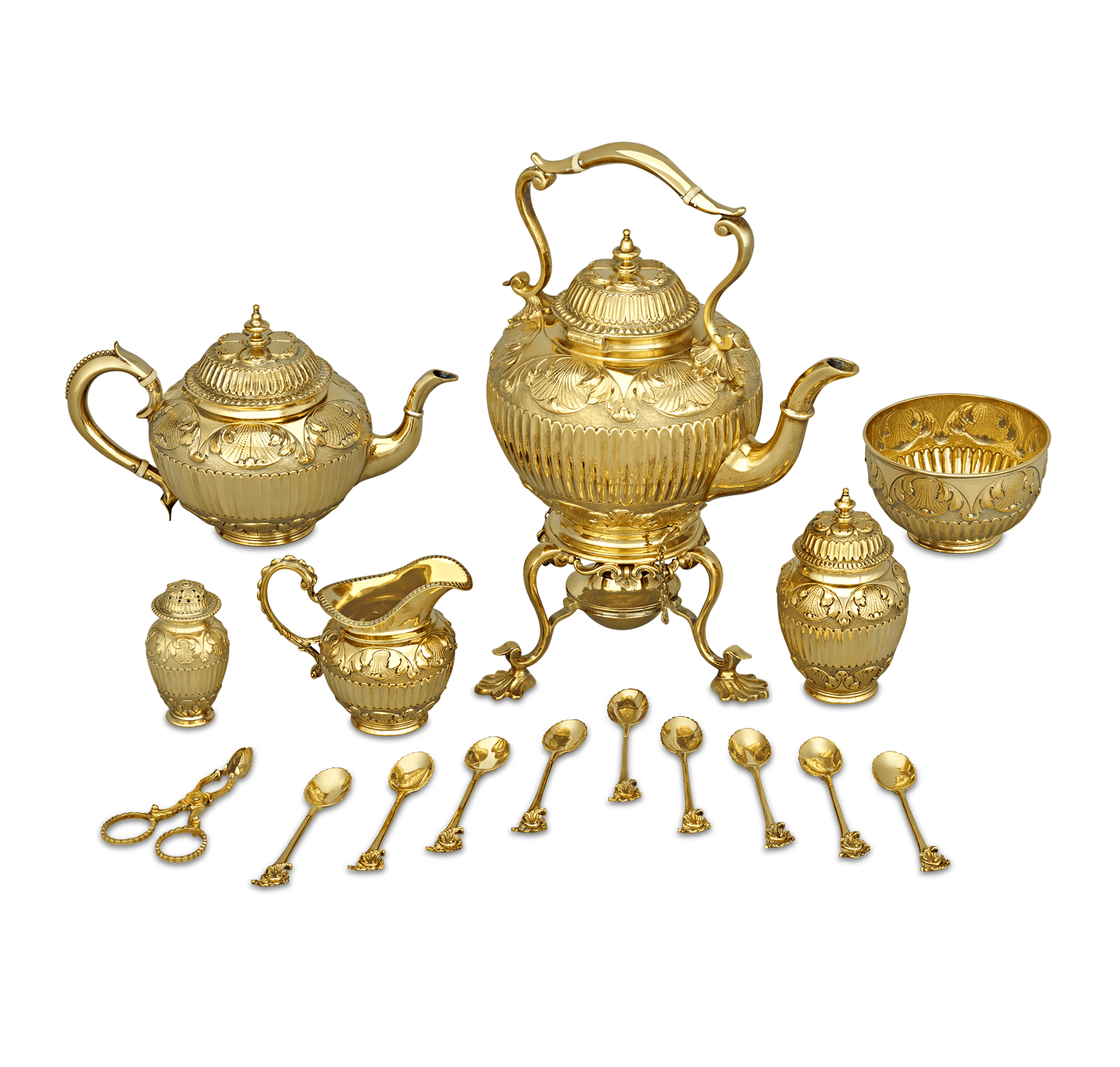 Victorian Silver Gilt Tea Set by Edward Barnard & Sons