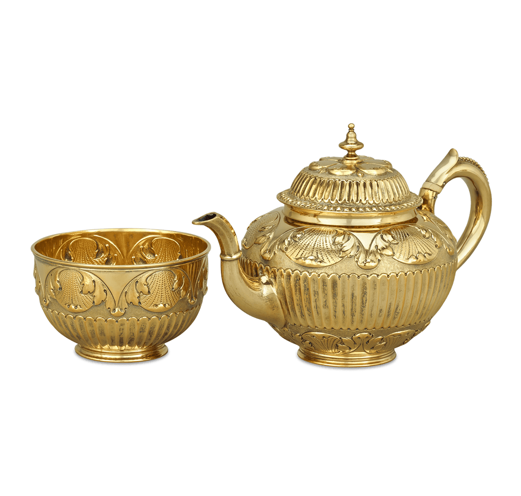 Victorian Silver Gilt Tea Set by Edward Barnard & Sons